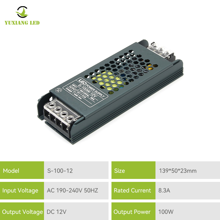 12v 100w stijlvolle led-lineaire verlichtingsvoeding