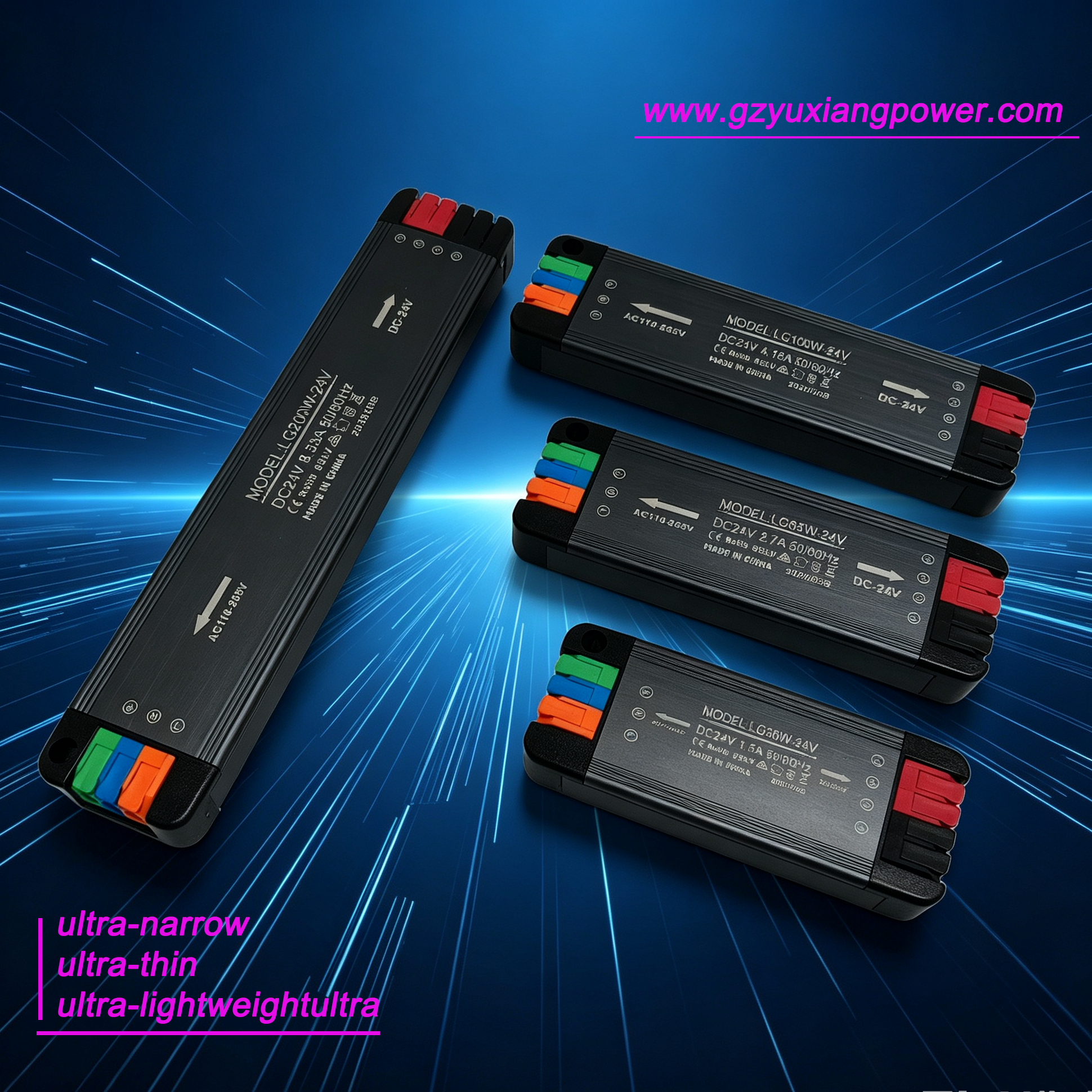 Ultradunne DC-voeding van 24 V, mini-LED met groot voltage