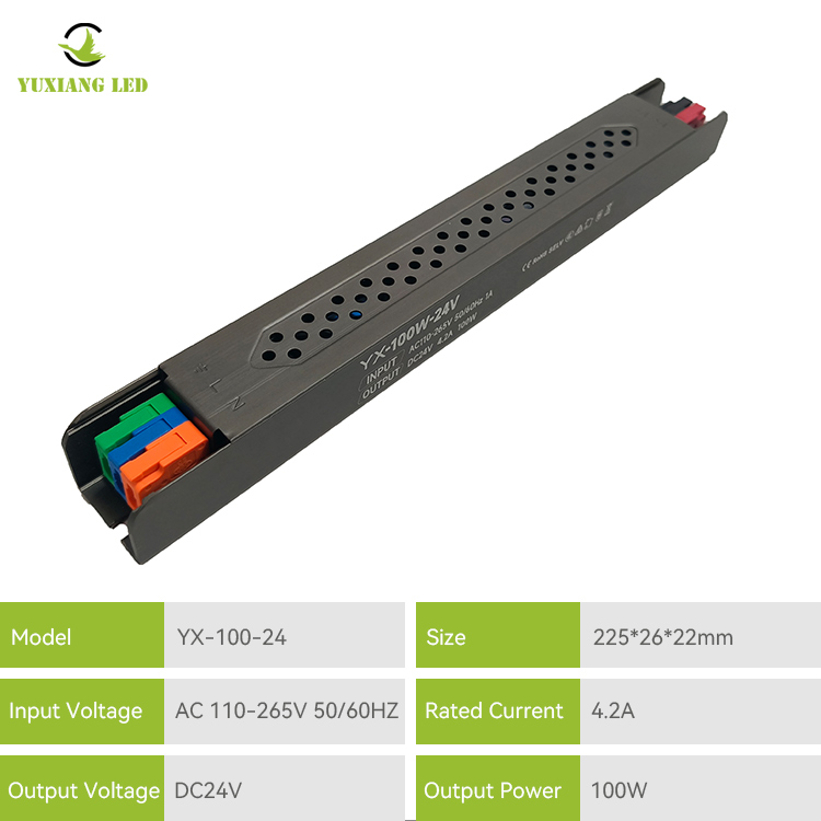 24V 100W LED ultrafijne lineaire semi-lijmgevulde voeding