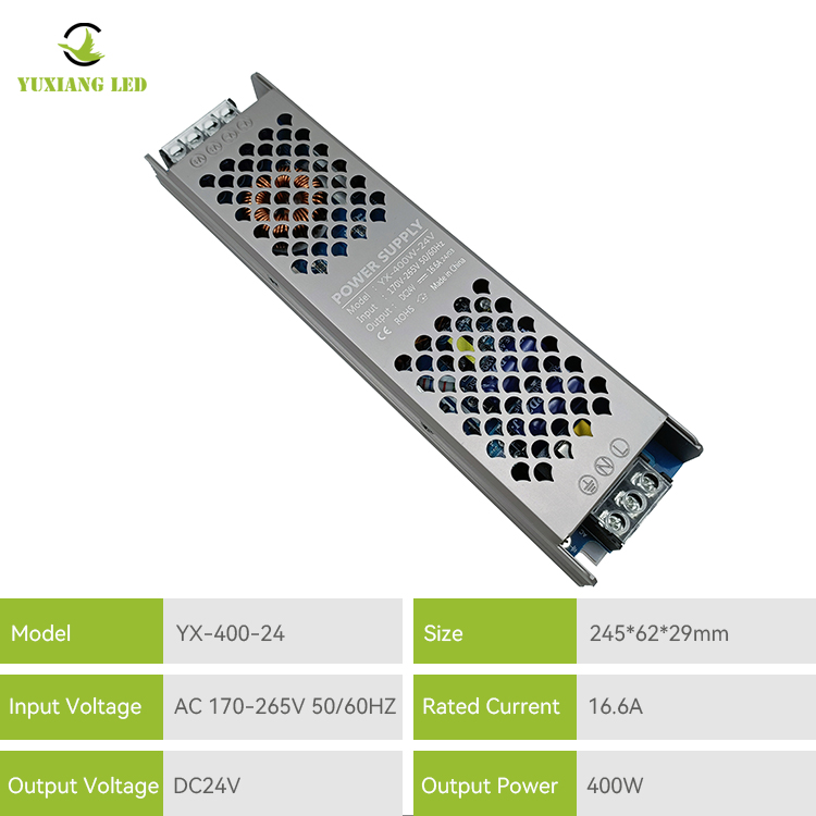 24v 400w led-lineaire verlichtingsvoeding