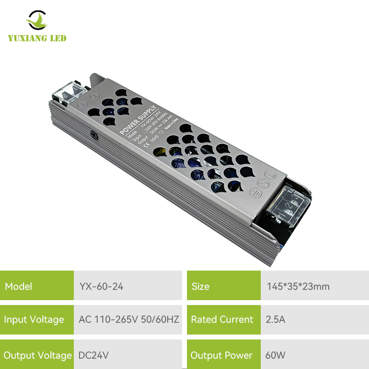 24v 60w led-lineaire verlichtingsvoeding