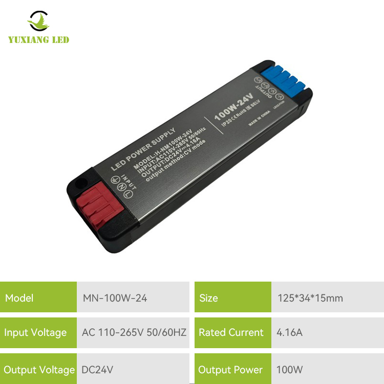 24V100W Mini LED ultradunne DC-voeding met groot voltage