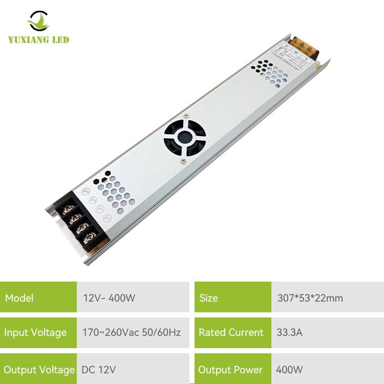 DC 12v 400w ultradunne led-voeding
