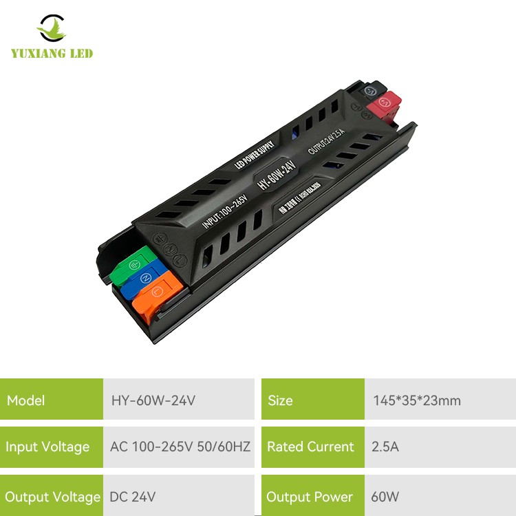 DC 24V 60W Ultradunne half-ingegoten LED-voeding