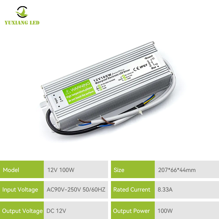 IP67 12V 100W C-serie waterdichte led-voeding