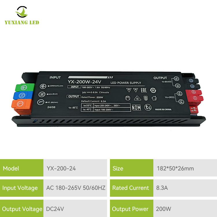 LED 24v 200w led-lineaire verlichtingsvoeding