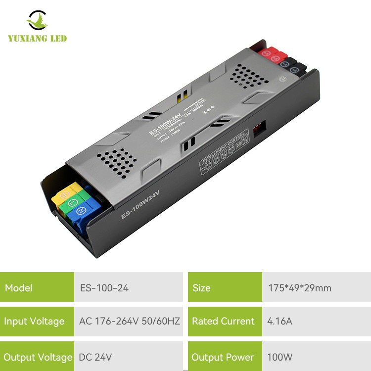 Semi-ingemaakte dimbare LED lineaire voeding ES model 24V 100W