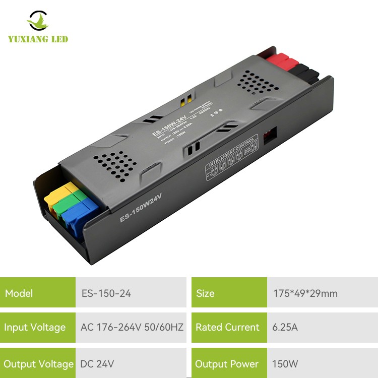 Semi-ingemaakte dimbare LED lineaire voeding ES model 24V 150W