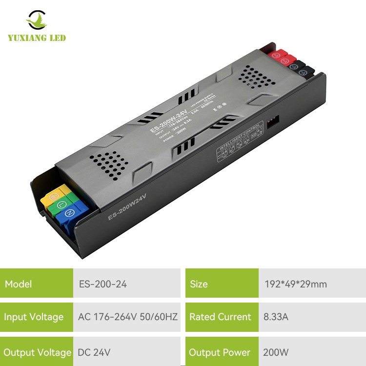 Semi-ingemaakte dimbare LED lineaire voeding ES model 24V 200W